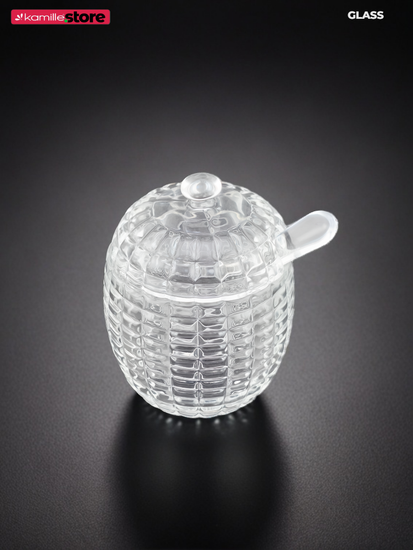 Баночка для меда и варенья 240 мл. с крышкой и ложечкой