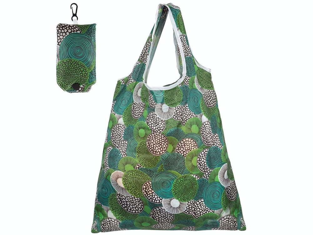 Сумка складная с чехлом 38*58см полиэстер зеленая