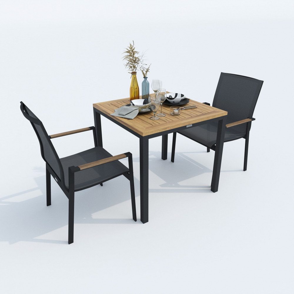 Стол обеденный Ideal Patio МИРРА алюминий, поливуд 80х80 см (4 ножки)