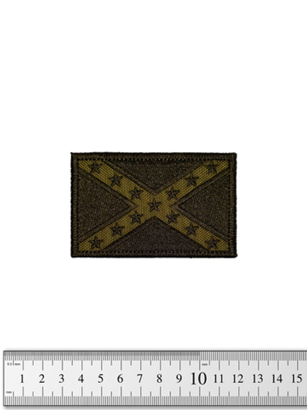 Шеврон Флаг Конфедерации вышивка. Олива