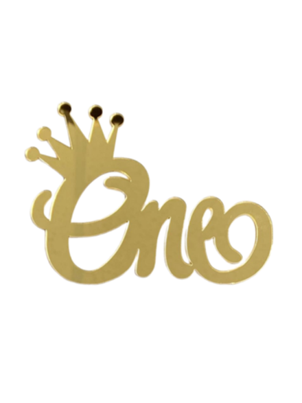 Топпер из орг-стекла "One" золото