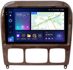 Магнитола для Mercedes-Benz S W220 1998-2005 (рамка дерево) - Teyes CC3-2K монитор 9.5" 2K QLED на Android 10, ТОП процессор, CarPlay, 4G SIM-слот