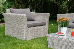 "Капучино" кресло из искусственного ротанга, цвет бежевый