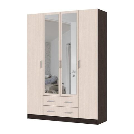 Квадро Шкаф 4-х дверный Венге / Дуб белфорт