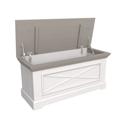 Сундук «Форест» с откидной крышкой белый воск/антрацит