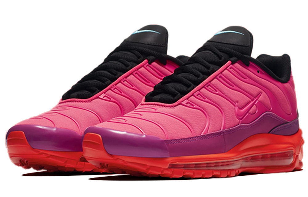 Nike Air Max 97 Plus Hyper Magenta low-cut running shoes for men and women the same crimson