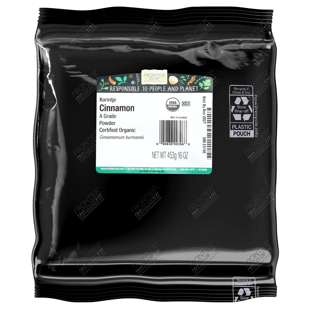 Frontier Co-op, органическая корица Коринтье в порошке, 453 г (16 унций)