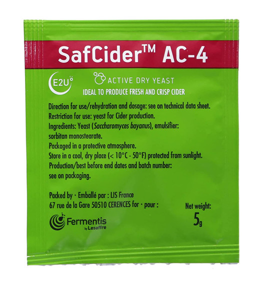 Дрожжи для сидра Fermentis &quot;Safcider AC-4&quot;, 5 г