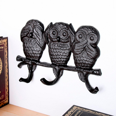 Крючок декоративный металл "Филины не слышу, не вижу, не скажу" 15.5*23*2,5см  3746918