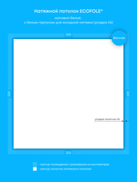 Натяжные потолки: 4.8 м2, 6.2 м2, 10 м2, 10.1 м2, 9.7 м2