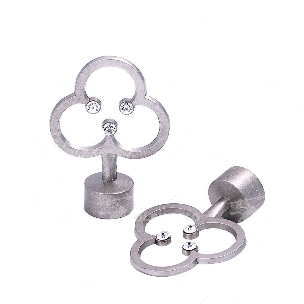 Наконечники "Трефа" d16 мм, цвет хром матовый