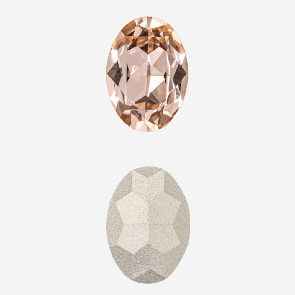 Кристалл Овал (Oval Fancy Stone), оттенок "Light Peach", 14*10мм