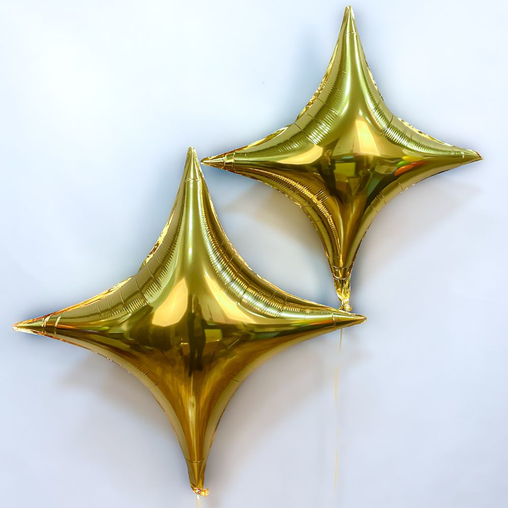 Шар звезда 4-х конечная 36" / 91 см золото (BRAVO) (БГ-55)  Изображение2