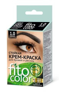 Фитокосметик Fito color Стойкая крем-краска для бровей и ресниц цвет Черный 2х2мл