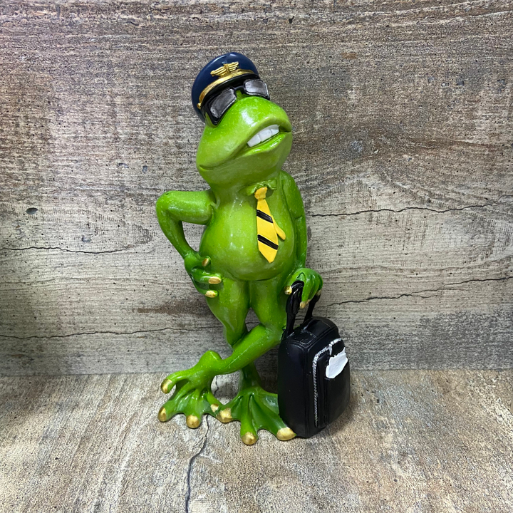 Статуэтка Лягушка Пилот, полистоун 18,5 см