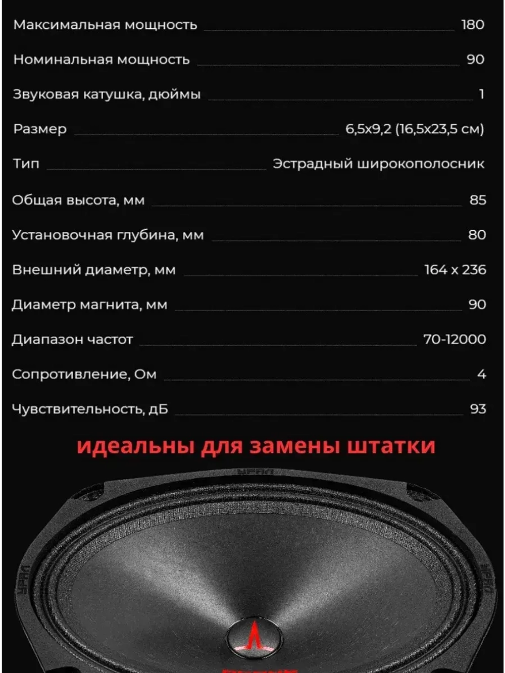 Динамики автомобильные овальные 6х9 Урал