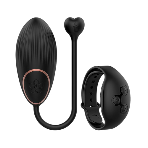 Черное виброяйцо с часами-пультом ДУ Anne's Desire Watchme Technology Remote Control Egg Black