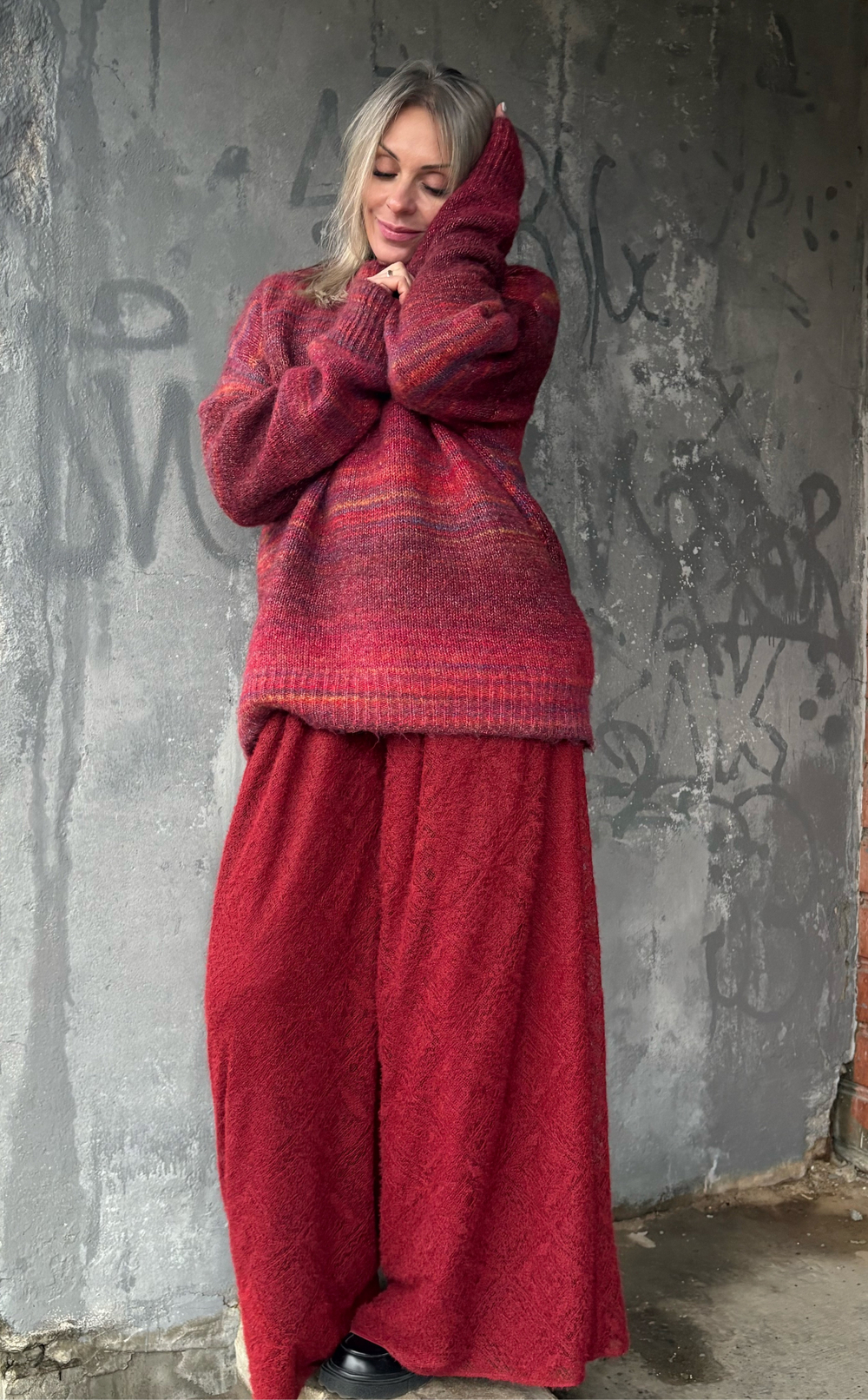 Свитер / вязаный / мохер / до 56 размера