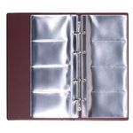 Визитница на 4-х кольцах четырехрядная, на 160 визитных, дисконтных или кредитных карт, бордовая, "ДПС", 2006-103