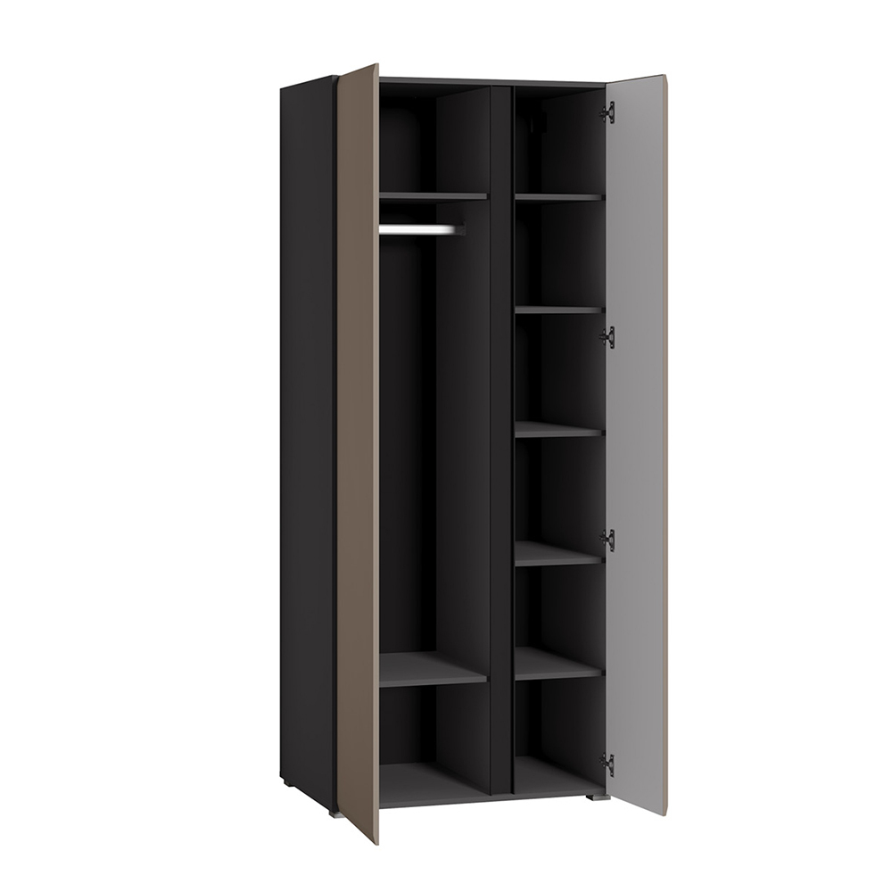 Шкаф двухстворчатый 16.367.02, Антрацит, Веллюто Капучино