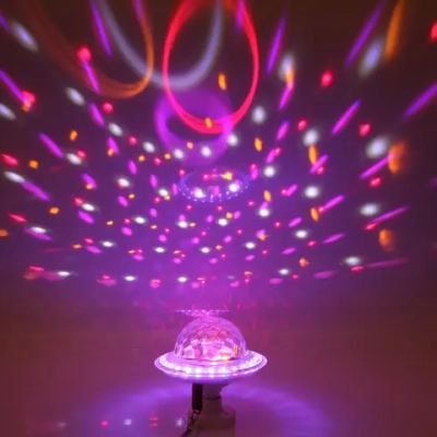 Диско-лампа светодиодная «Калейдоскоп красок», цоколь Е 27, Bluetooth, МР3, USB с удлинителем (220V)