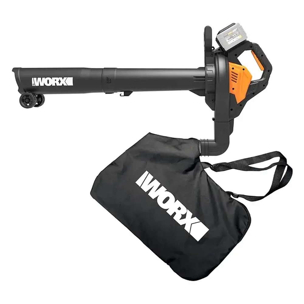 WORX WG583E 40В воздуходувка-пылесос аккумуляторная бесщеточная (2 x 4 Ач, ЗУ) 335 м/с