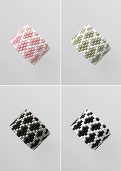 Схема кольца из бисера, узор PEYOTE, мозаичное плетение, четный счет, узор пейот из Miyuki Delica 11/0, файл PDF, RING_345