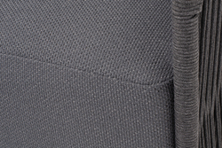 "Лугано" кресло плетеное из роупа, каркас алюминий темно-серый (RAL7024) муар, роуп темно-серый круглый, ткань темно-серая YB25-0027