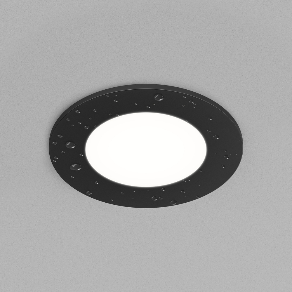 DK3101-BK Встраиваемый влагозащищенный светильник, IP65, до 10 Вт, LED, GU5,3, черный