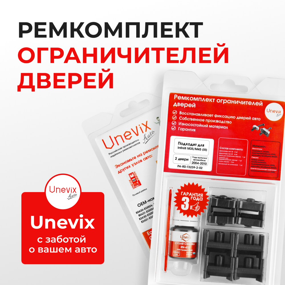 Ремкомплект ограничителей дверей Infiniti M35/M45 (III) Y50 (2 двери, тип 32+39) 2004-2010