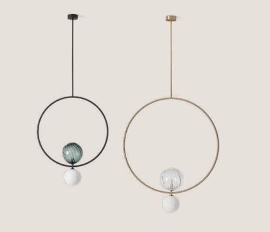 Подвесной светильник Level золотой 80 см, плафоны 1302/200/прозрачный, 1302/140/OPAL