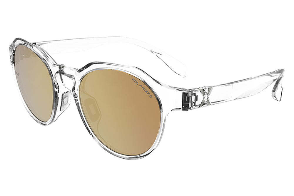 Спортивные очки HILX Feral Shiny Crystal / Gold Mirror Polarized Lens