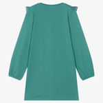 Платье трикотажное STELLA McCARTNEY Зеленый/Отделка кокетки: шитье/Вышивки (Девочка)