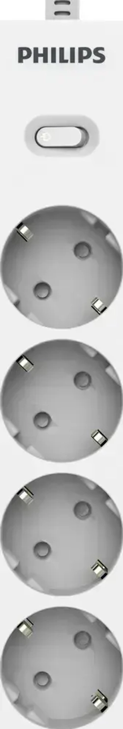 Philips сетевой фильтр 4 Розетки, кабель - 3M белый