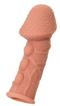 Насадка на фаллос с пузыриками, венками и ребристостью Extreme Sleeve 009 S-size - 12,7 см.