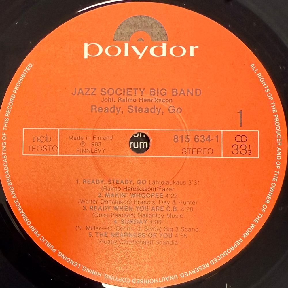 Jazz Society Big Band ‎– Ready, Steady, Go ! (Финляндия 1983г.)
