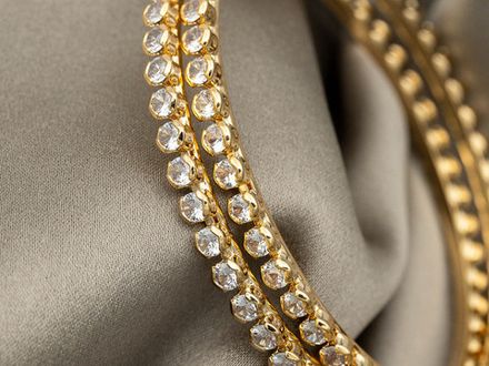 Серьги-Кольца со стразами, 55мм