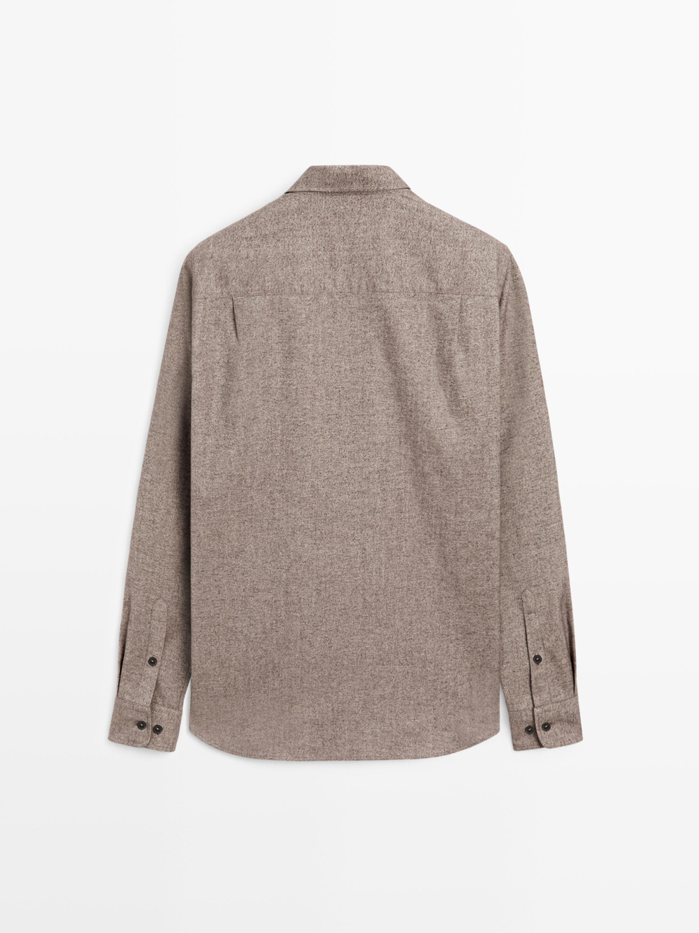 Massimo Dutti Меланжевая куртка-рубашка с карманом, экрю