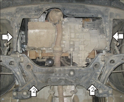 Защита картера Двигателя, КПП. 2 мм, Сталь. для Smart Forfour 2004-2006 MOTODOR.05502