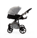 Детская универсальная коляска Adamex NOLA Natura MOON-9 (2в1) - Светло-серая ткань, светло-серая экокожи