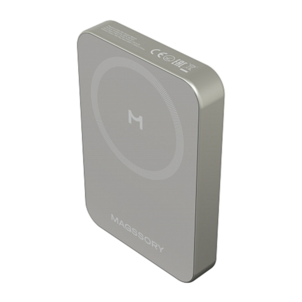 Внешний аккумулятор MagSafe Magssory Pride 10K (10000 мА·ч) Беспроводная зарядка: Qi 15 Вт. Проводная зарядка: USB-C. Есть LED-индикация, поддержка PD и внешний MagSafe. Энергоёмкость — 38,5 Вт·ч. Максимальная выходная мощность — 20 Вт