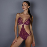 Соблазнительный тедди с декоративными бретелями (Размер: L-XL) (Цвет: фиолетовый)