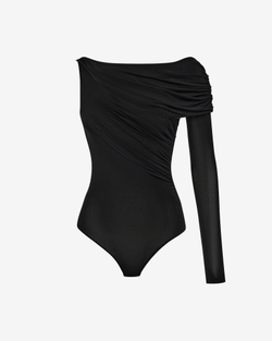 Боди из трикотажа асимметричного кроя