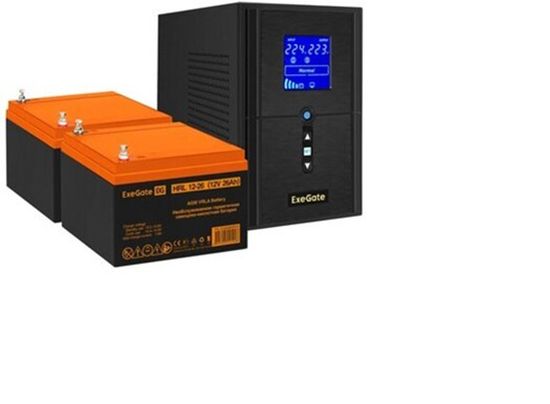 Батарея ExeGate SineTower SZ-1000.LCD.AVR.2SH.1C13.USB 2x HRL 12-26 26Ач EX296790RUS