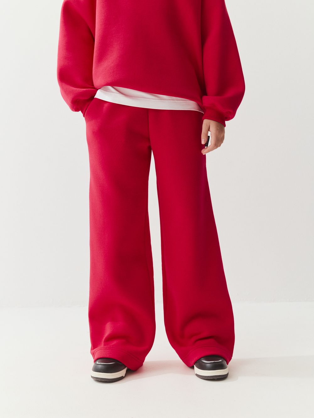 Брюки палаццо "Малина" утепленные 7+