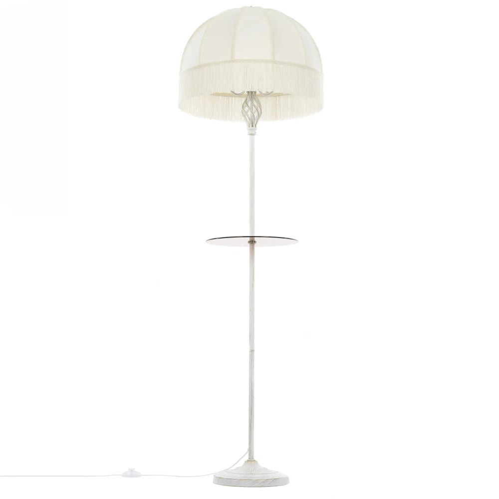 Citilux Базель CL407921T Торшер патина со столиком и бежевым абажуром