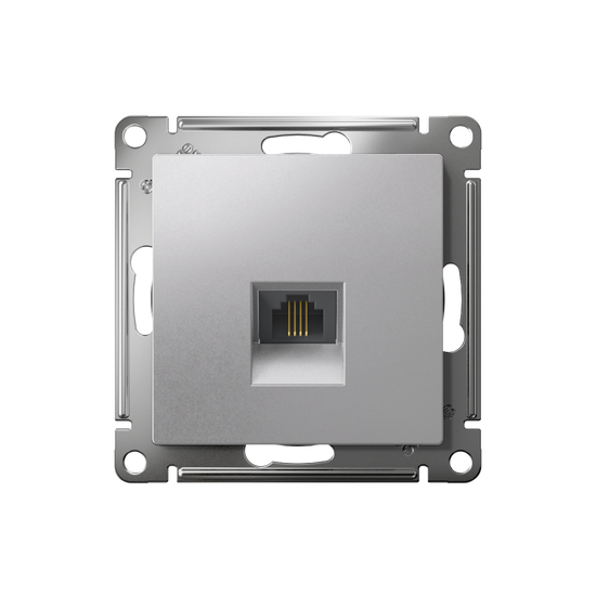 Розетка телефонная 1-м СП AtlasDesign RJ11 механизм алюм. SE ATN000381