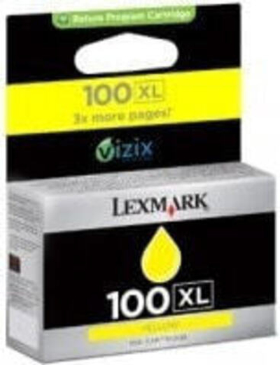 Lexmark 100XL струйный картридж 1 шт Подлинный Желтый 14N1071BL