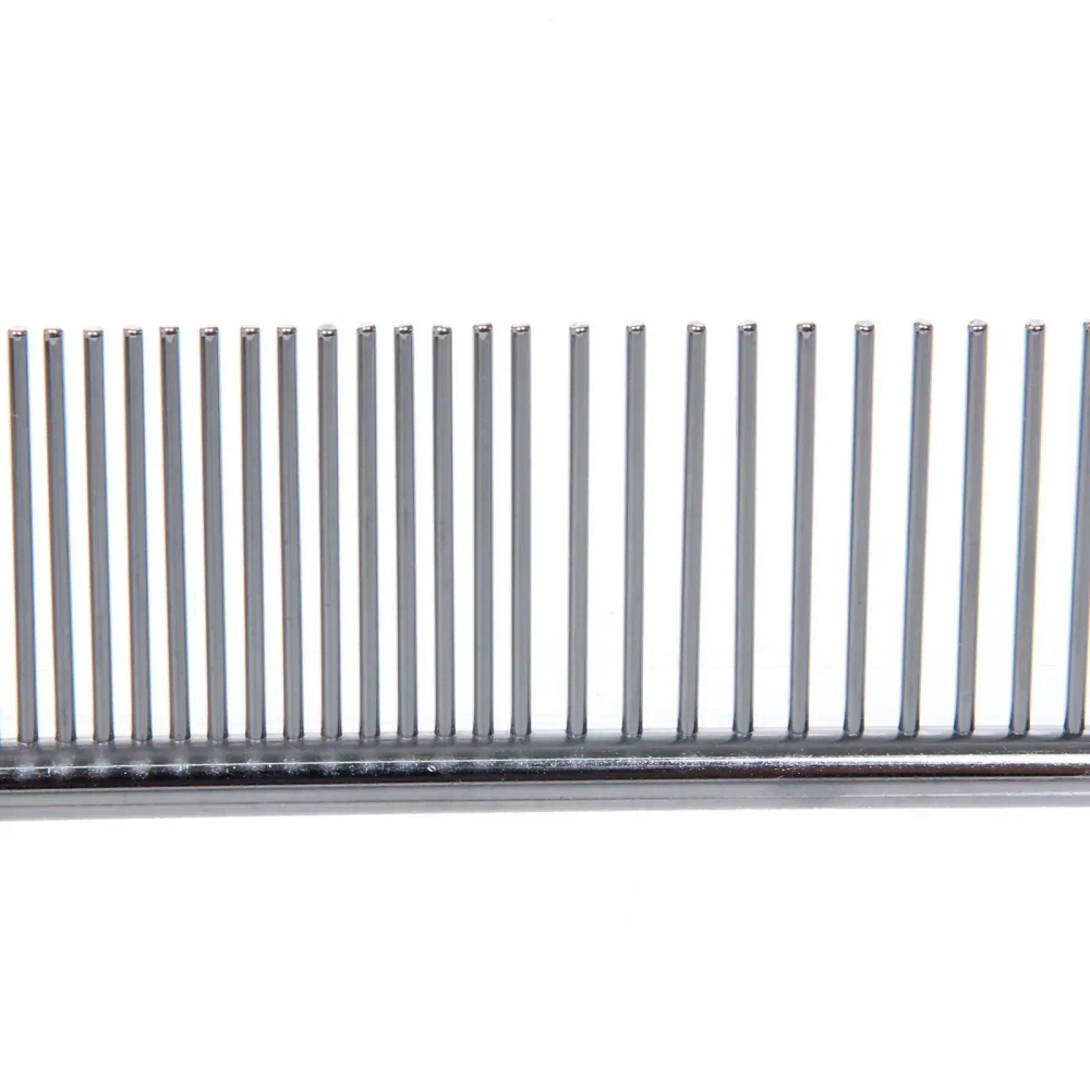 Расческа - пуходёрка комбинированная из нержавеющей стали для животных «ЛАПУСИКИ», цвет хром, 17*3см (блистер)