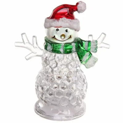 Сувенир с подсветкой «Весёлый снеговичок» 9*5,3*11 см